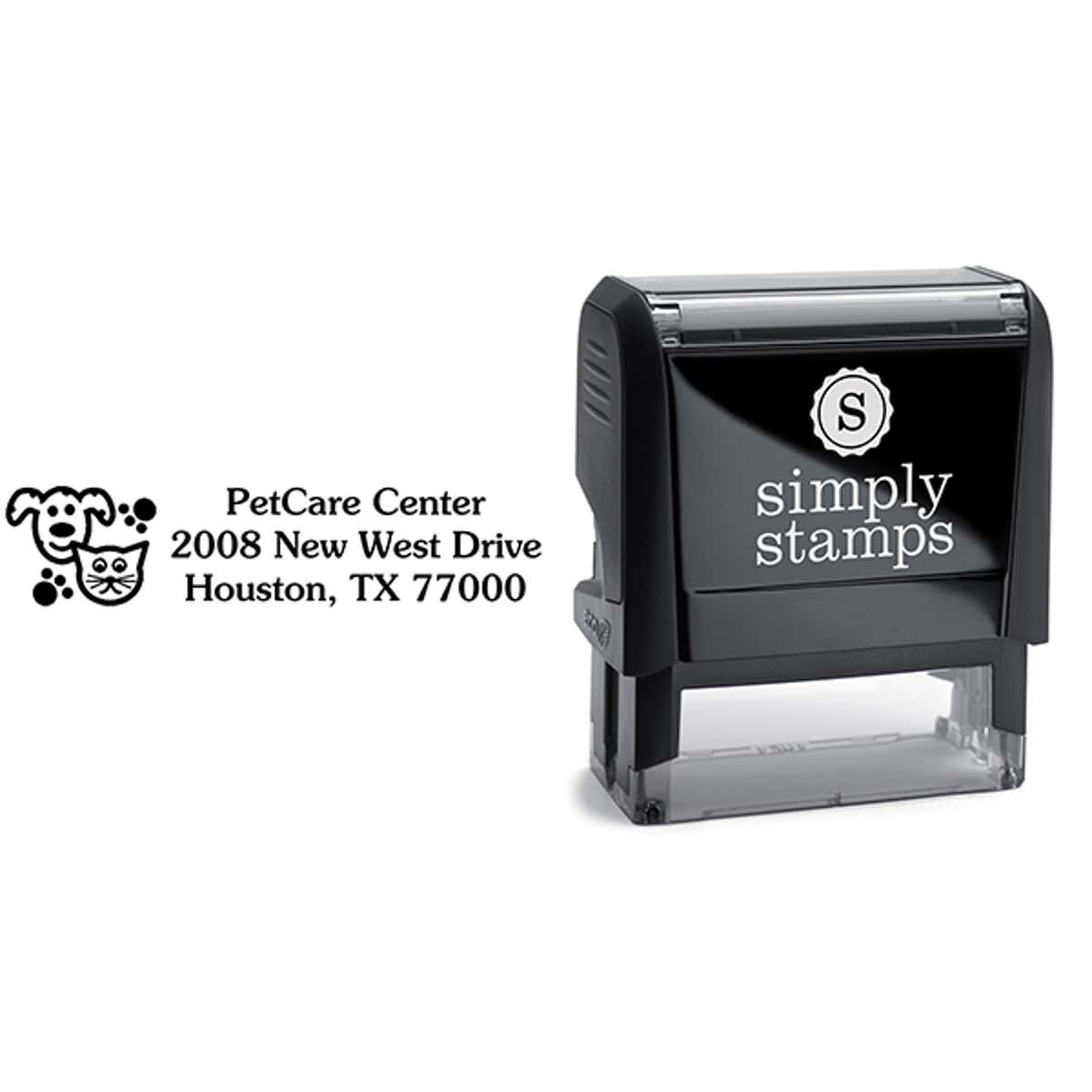 Cat Dog Paws Pet Return Address Stamp Body and Design