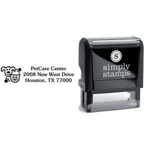 Cat Dog Paws Pet Return Address Stamp Body and Design