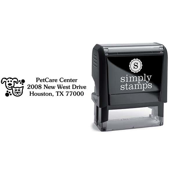Cat Dog Paws Pet Return Address Stamp Body and Design