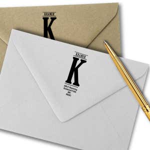 Vertical Capital Address Stamp Imprint Example