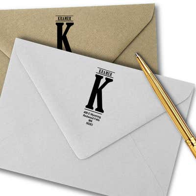Vertical Capital Address Stamp - alternate view