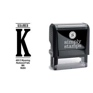 Vertical Capital Address Stamp Body and Design
