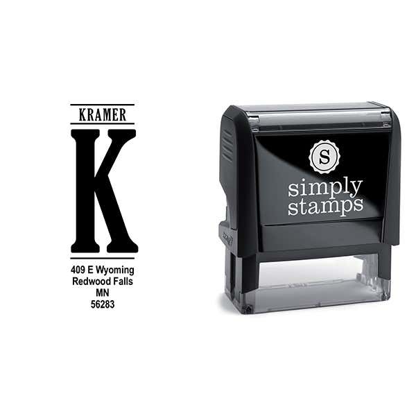 Vertical Capital Address Stamp Body and Design