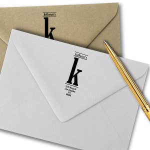 Vertical Lowercase Address Stamp Imprint Example