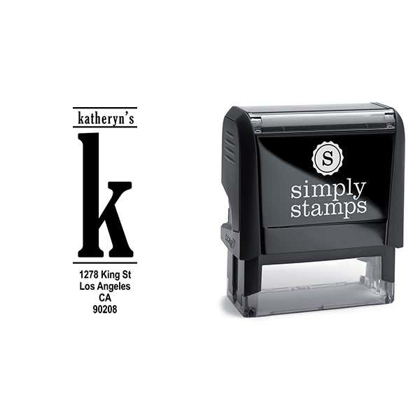 Vertical Lowercase Address Stamp Body and Design