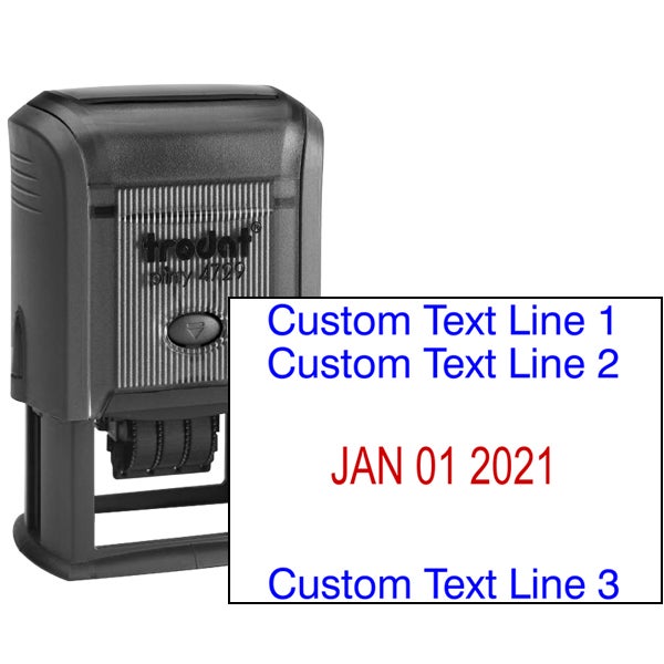Custom Self-Inking Three Line Dater Stamp