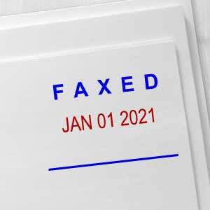 Faxed Date Stamp Imprint Example