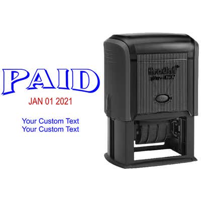 Paid Stamp with Date and Custom Text - alternate view