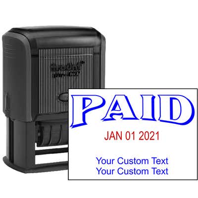 Paid Stamp with Date and Custom Text - alternate view