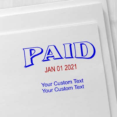 Paid Stamp with Date and Custom Text - alternate view