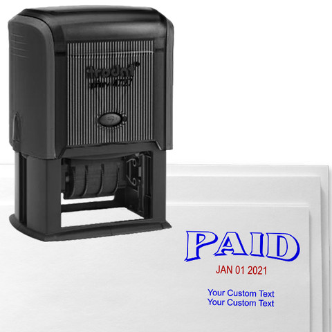 Paid Stamp with Date and Custom Text