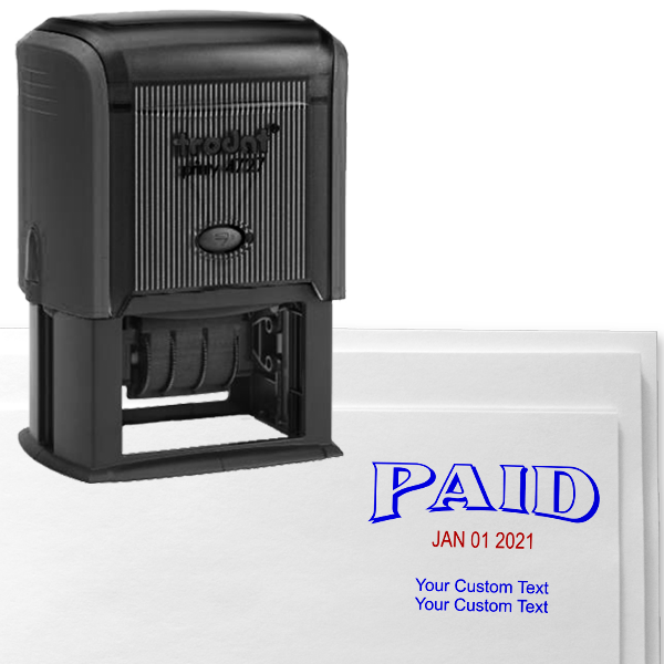 Paid Stamp with Date and Custom Text