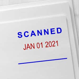 'Scanned' Office Date Stamp Imprint Example