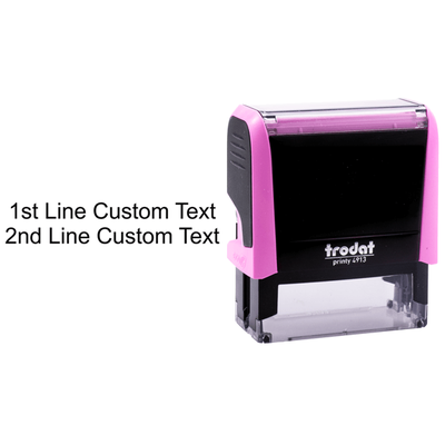 2 Line Pink Stamp with Ribbon - alternate view