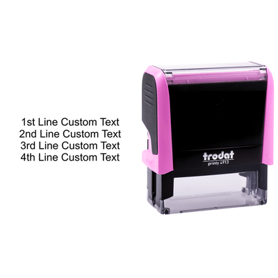 Custom 4 Line Pink Stamp - alternate view
