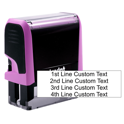 4 line pink stamp