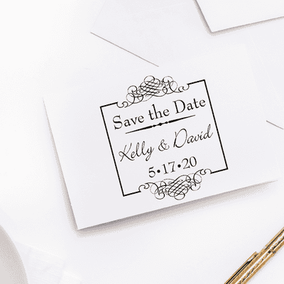 Save The Date Rubber Stamp - alternate view