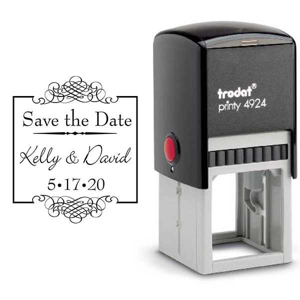 Save The Date Rubber Stamp Body and Design