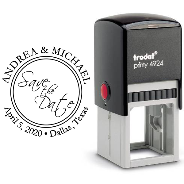 Save The Date Round Stamp Body and Design