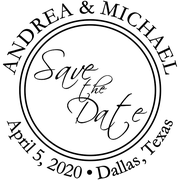 Round Save The Date Stamp