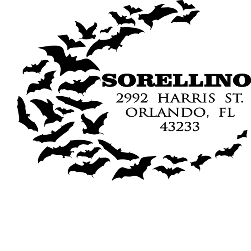 Halloween Bats Return Address stamp