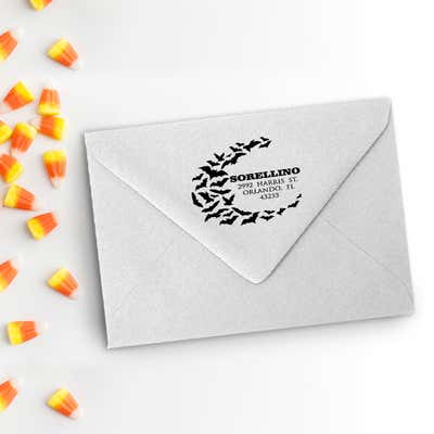 Flying Bats Return Address Stamp - alternate view