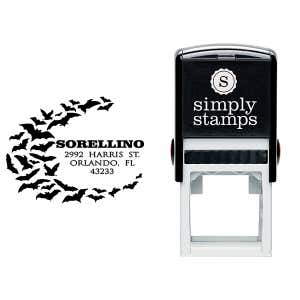 Flying Bats Return Address Stamp Body and Design