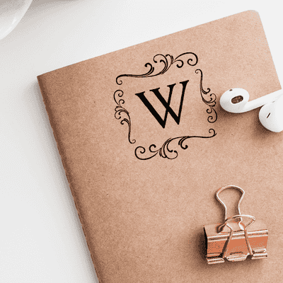 Elegant Scroll Monogram Stamp - alternate view
