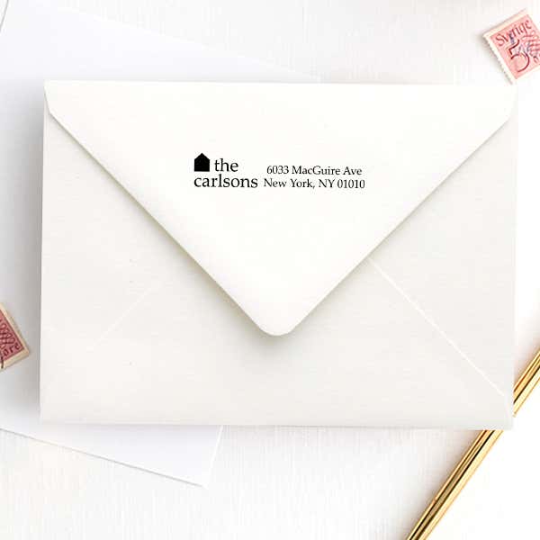 Family House Address Stamp Imprint Example