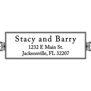 Couple's rectangle address stamp