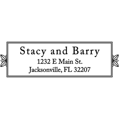 Couple's rectangle address stamp
