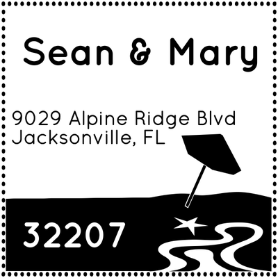 Beach Return Address Stamp