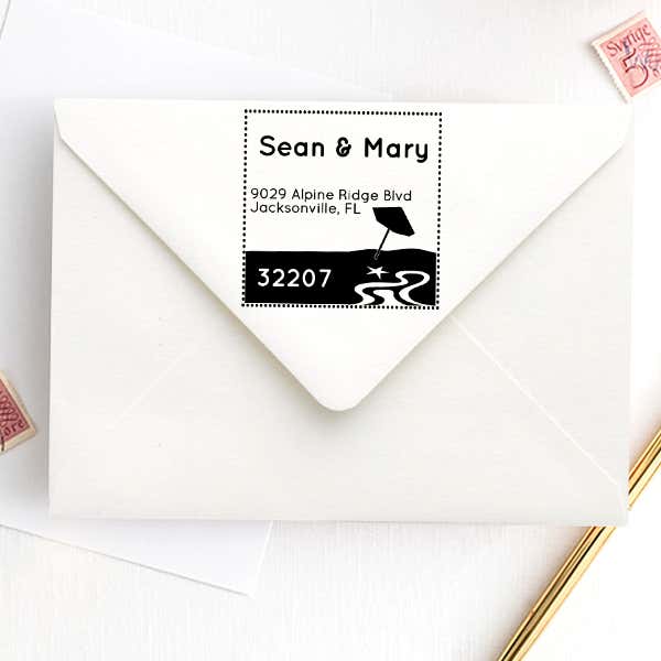 Beachside Address Stamp Imprint Example