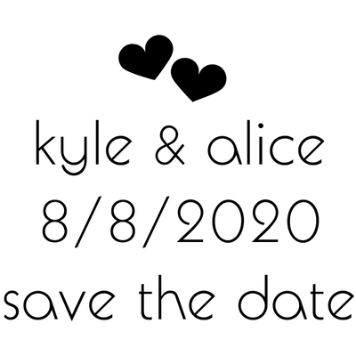 Save the Date Twin Hearts Stamp