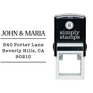 Sleek Type Address Stamp Body and Design