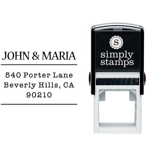 Sleek Type Address Stamp Body and Design