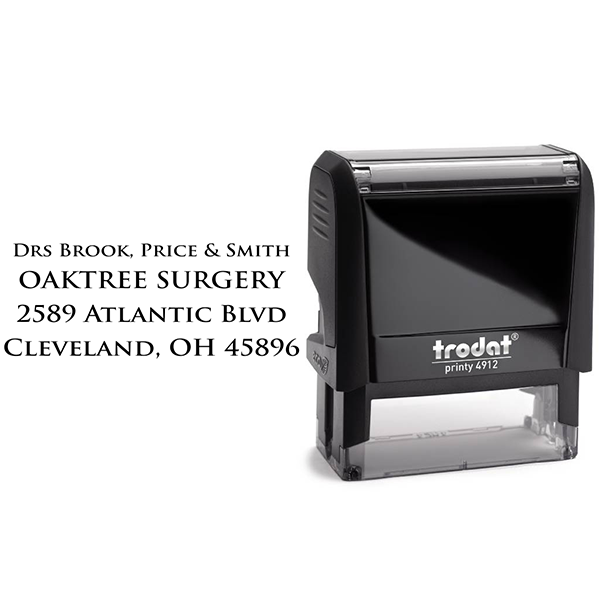 Custom Medical Stamp 4-Line Body and Design