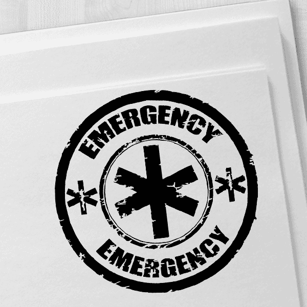 Round Emergency Stamp Imprint Example