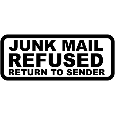 Junk Mail Refused Stamp - alternate view