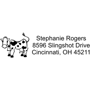 Cow Cute Custom Address Rubber Stamp