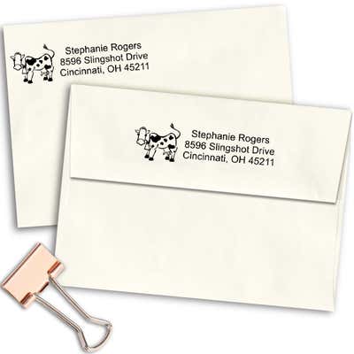 Cow Address Stamp - alternate view