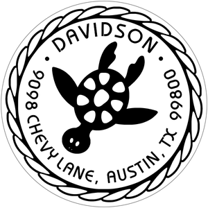nautical turtle return stamp custom design