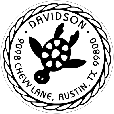 Round Turtle Address Stamp