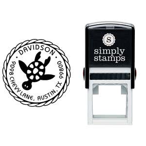 Round Turtle Address Stamp Body and Design