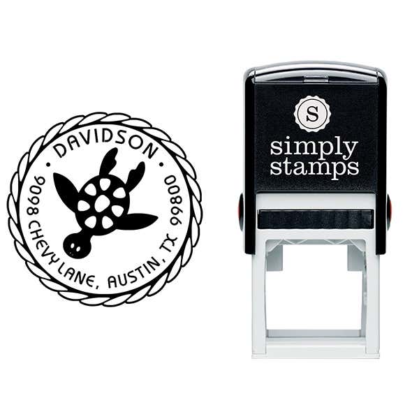 Round Turtle Address Stamp Body and Design