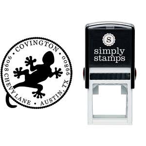 Round Gecko Address Stamp Body and Design