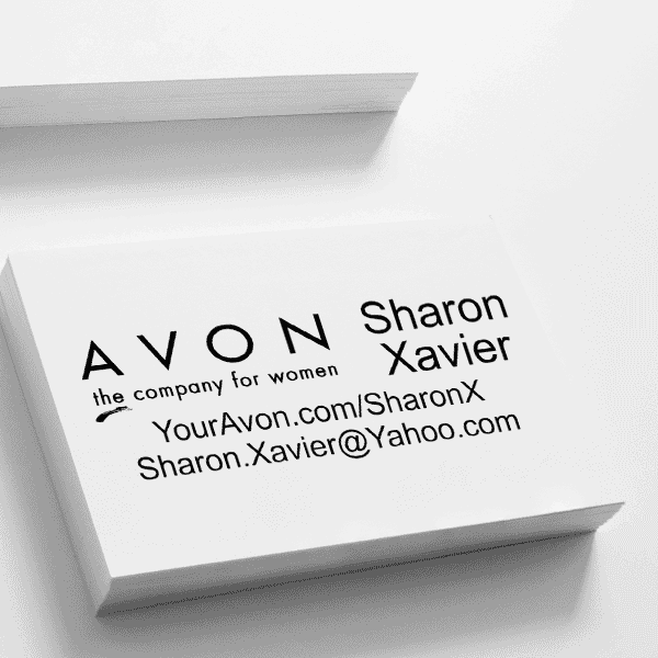 Custom Avon Consultant Stamp Style 2 Imprint Example