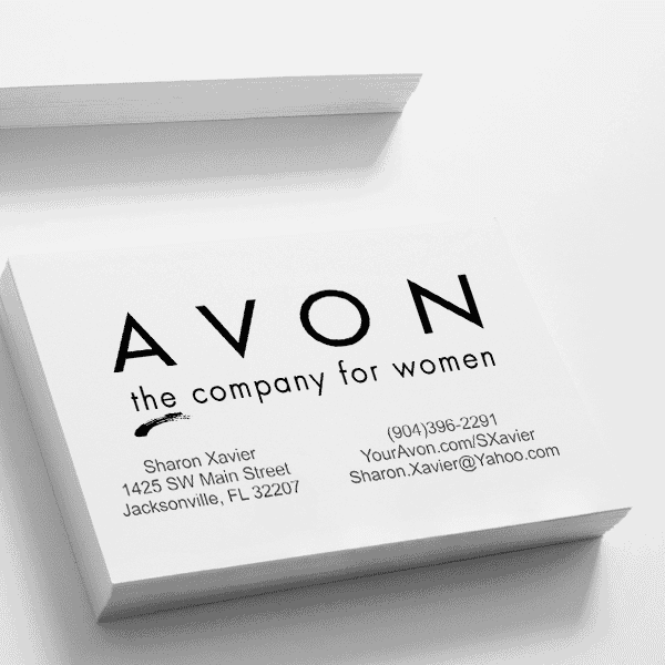 Custom Avon Consultant Stamp Style 3 Imprint Example