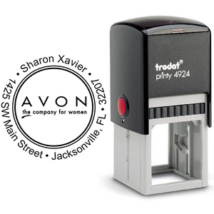 Round Custom Avon Consultant Stamp Style 4 Body and Design