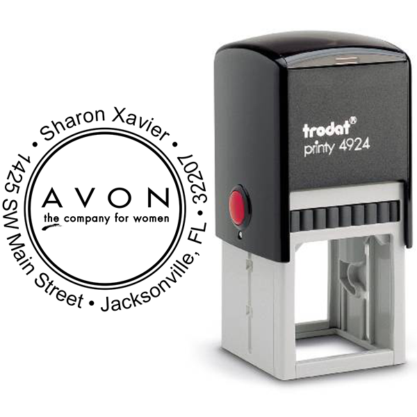 Round Custom Avon Consultant Stamp Style 4 Body and Design